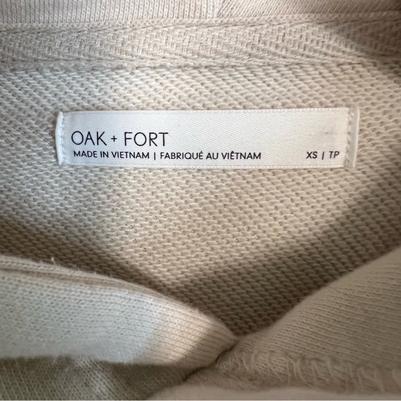 OAK + FORT Cream Crop Hoodie Hooded Sweatshirt Size XS | Super soft, Relaxed Fit - Picture 6 of 11